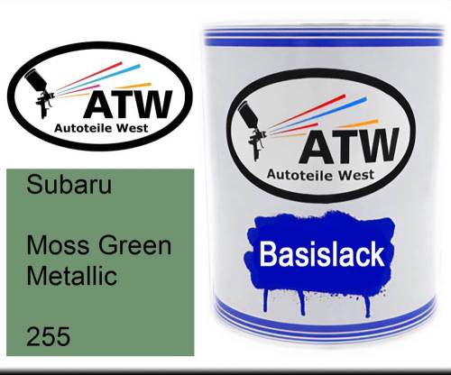 Subaru, Moss Green Metallic, 255: 1L Lackdose, von ATW Autoteile West.